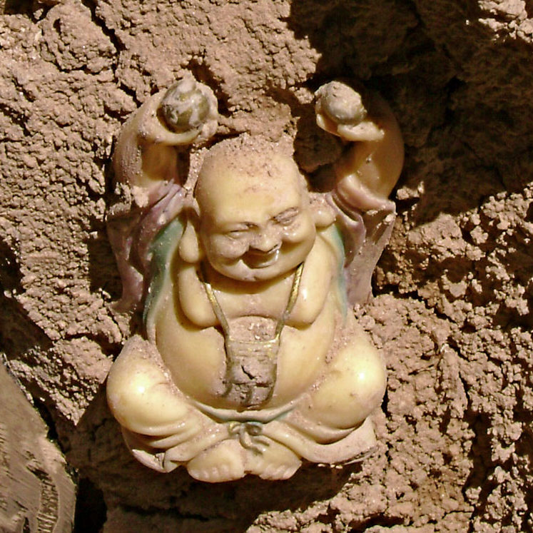 Buddha in mud